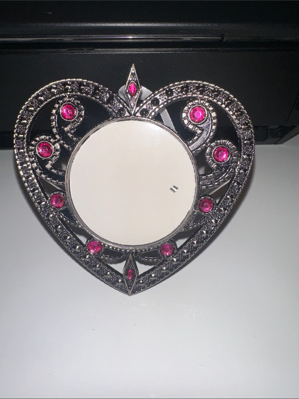 Heart Photo Frame with Pink Gem Accents, NIB.